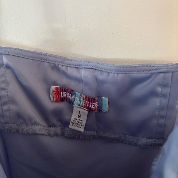 brand new! urban outfitters periwinkle & white lace bow silk satin slip dress🤍 - Picture 5 of 8